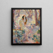 Young nude sitting by a well - Henri Lebasque — framed artwork on a wall