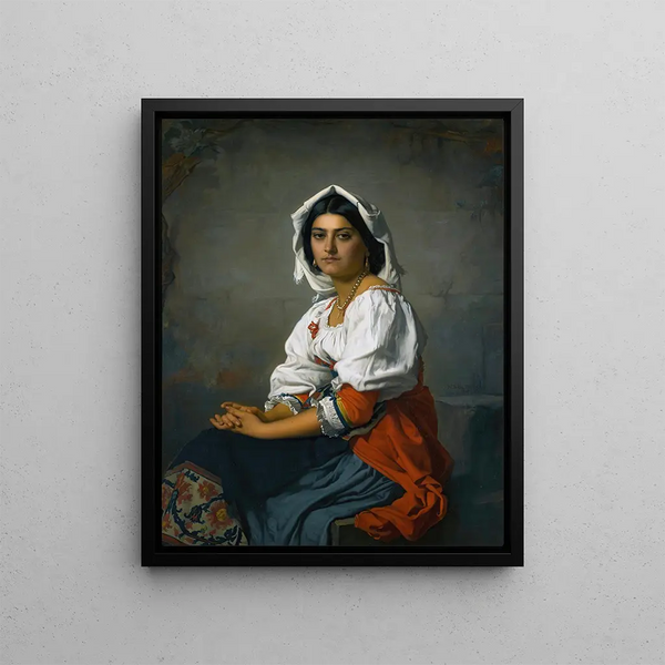 La Jeune Italienne - Henri Lehmann — framed artwork on a wall