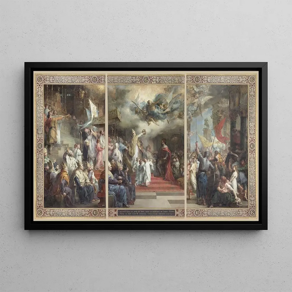The Coronation of Charlemagne - Henri Léopold Lévy — framed artwork on a wall