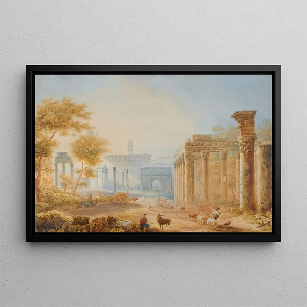 View of the Roman Forum - Henri Lévêque — framed artwork on a wall