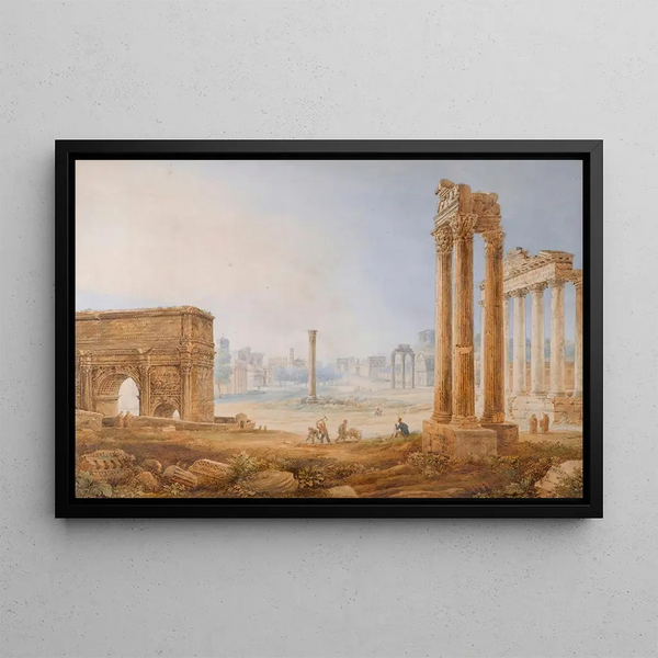 View of the Forum with the Arch of Septimius Severus - Henri Lévêque — framed artwork on a wall
