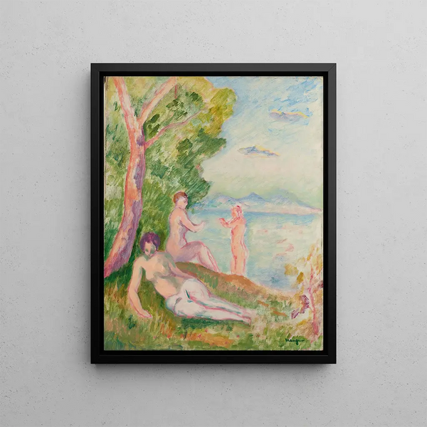 Composition, three bathers - Henri Manguin — framed artwork on a wall