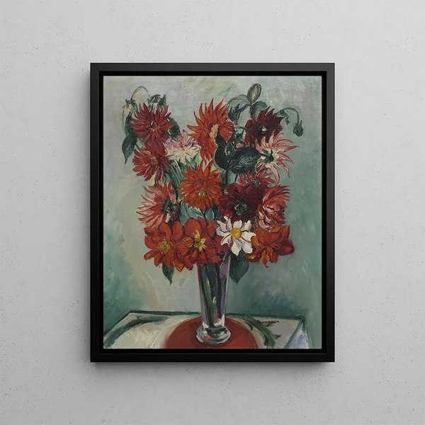 Dahlias Painting - Henri Manguin — framed artwork on a wall