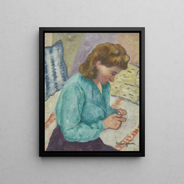 Geneviève Sauty de profil - Henri Manguin — framed artwork on a wall