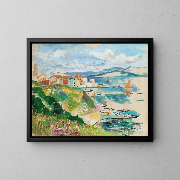 View of La Ponche, Saint-Tropez - Henri Manguin — framed artwork on a wall