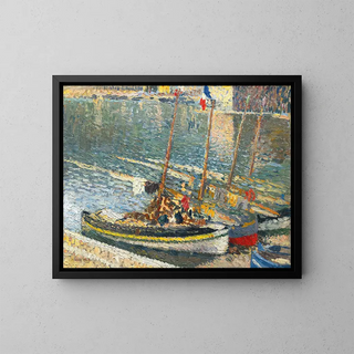 Boats at Collioure - Henri Martin — framed artwork on a wall