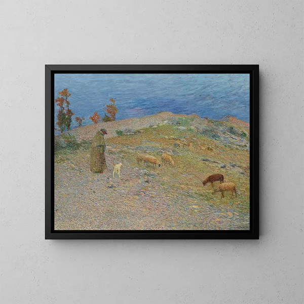 Berger et ses moutons dans les Causses - Henri Martin — framed artwork on a wall
