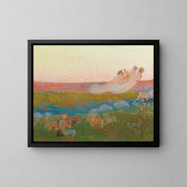 Berger and His Three Muses - Henri Martin — framed artwork on a wall