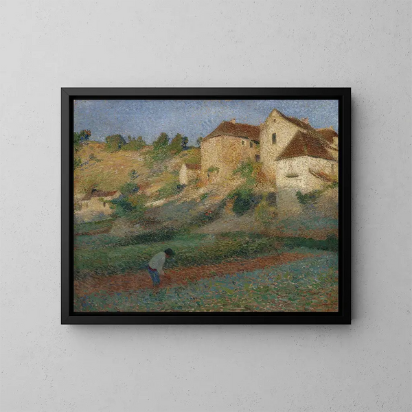 Hoeing in a garden at Labastide-du-Vert - Henri Martin — framed artwork on a wall