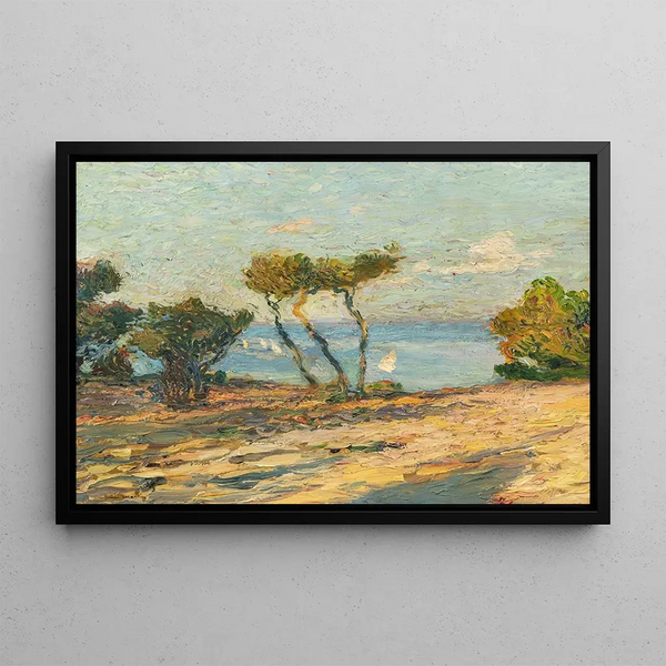 Seaside Pines Painting - Henri Martin — framed artwork on a wall