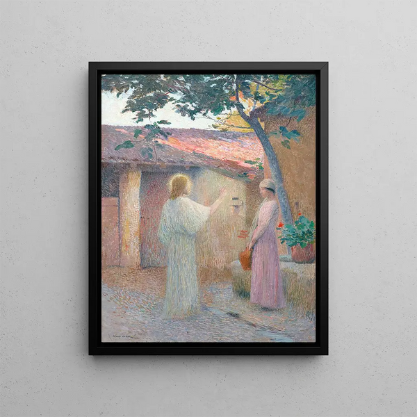 The Christ and the Samaritan Woman - Henri Martin — framed artwork on a wall