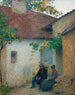 Couple in conversation in front of the farm - Henri Martin — artwork view
