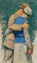 a Couple Walking Study for The Luxembourg Garden Large Decoration City Hall of the 5th Arrondissement Paris - Henri Martin — artwork view
