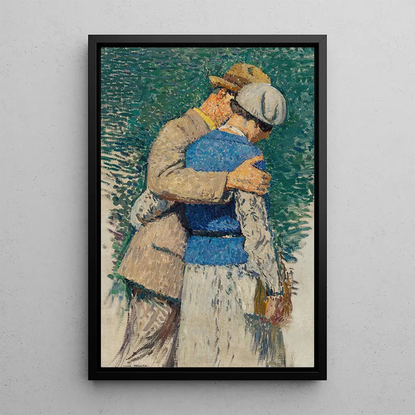 a Couple Walking Study for The Luxembourg Garden Large Decoration City Hall of the 5th Arrondissement Paris - Henri Martin — framed artwork on a wall