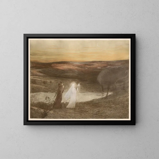 Dante meets Beatrice - Henri Martin — framed artwork on a wall
