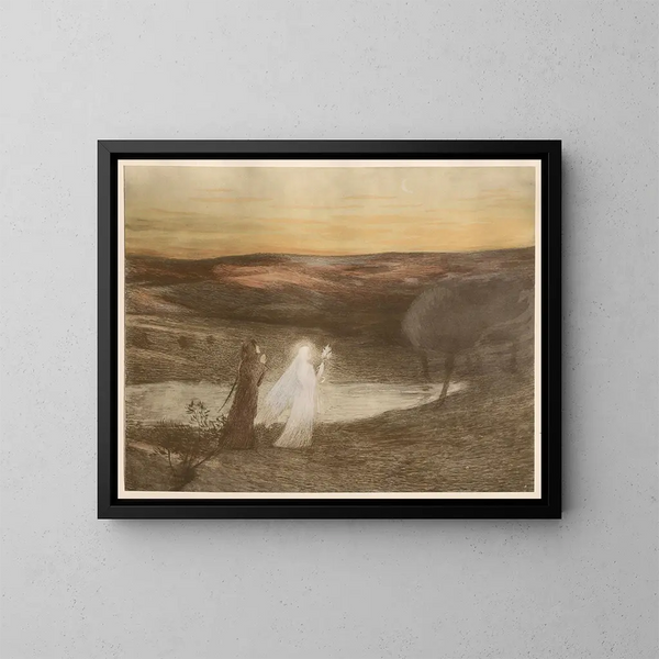 Dante meets Beatrice - Henri Martin — framed artwork on a wall