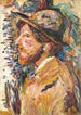 a man in profile bust - Henri Martin — framed artwork on a wall
