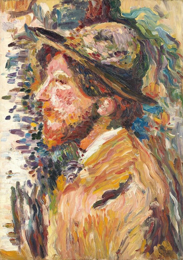 a man in profile bust - Henri Martin — framed artwork on a wall