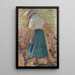 Young woman in the vineyards - Henri Martin — framed artwork on a wall