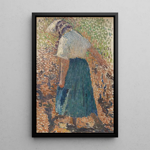 Young woman in the vineyards - Henri Martin — framed artwork on a wall