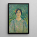 Young woman in a floral dress - Henri Martin — framed artwork on a wall