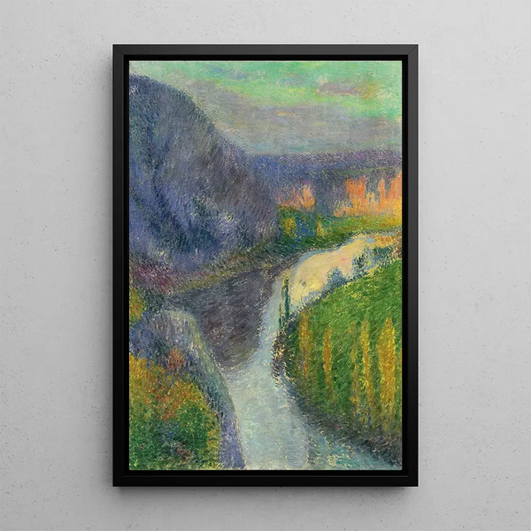La Vallée du Lot près de Saint-Cirq-Lapopie - Henri Martin — framed artwork on a wall