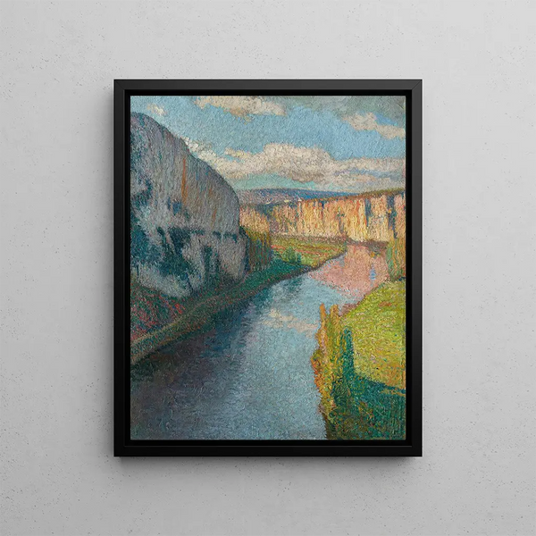 La Vallée du Lot près de Saint-Cirq-Lapopie - Henri Martin — framed artwork on a wall