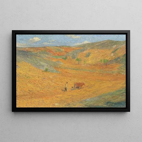 Laboureur au fond d'une combe - Henri Martin — framed artwork on a wall