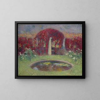 The Basin and the arbor - Henri Martin — framed artwork on a wall