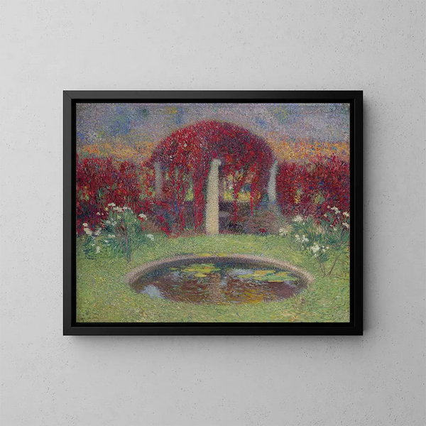 The Basin and the arbor - Henri Martin — framed artwork on a wall