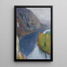The Lot at the foot of the cliffs of Saint-Cirq-Lapopie - Henri Martin — framed artwork on a wall