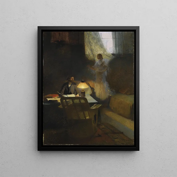 The Philosopher or L'Inspiration of the Poet - Henri Martin — framed artwork on a wall