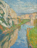 The Lot at the foot of the cliffs of Saint-Cirq-Lapopie - Henri Martin — artwork view