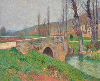 The bridge under a gray sky - Henri Martin — artwork view