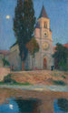 Moonrise behind the church of La Bastide-du-Vert - Henri Martin — artwork view