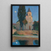 Moonrise behind the church of La Bastide-du-Vert - Henri Martin — framed artwork on a wall