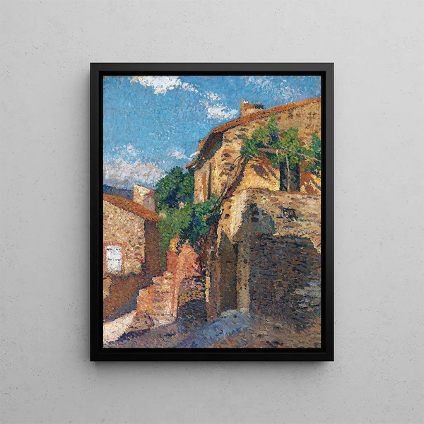 Maisons à Collioure - Henri Martin — framed artwork on a wall