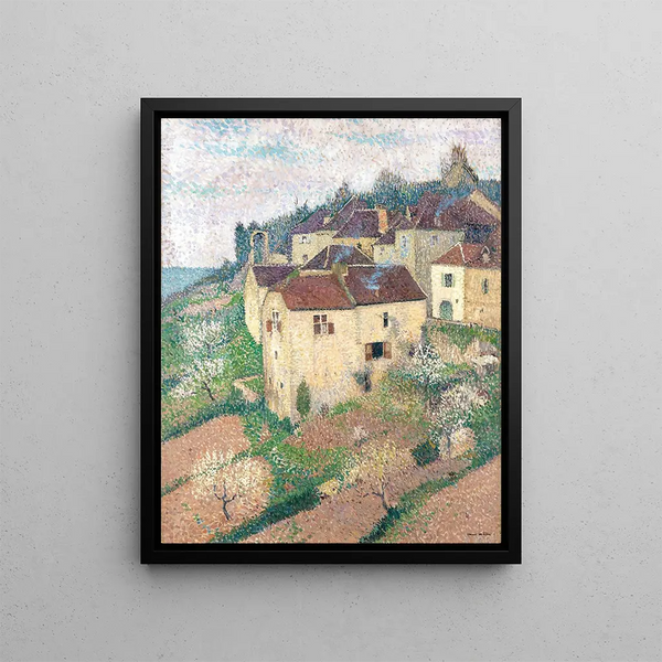 Houses in Saint-Cirq-Lapopie - Henri Martin — framed artwork on a wall
