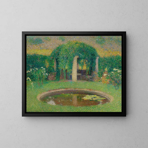 Small pond near the south pergola of Marquayrol, artist's garden - Henri Martin — framed artwork on a wall