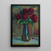 Red Peonies in a Vase Dalpayrat - Henri Martin — framed artwork on a wall