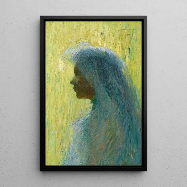 Profile with Veil - Henri Martin — framed artwork on a wall