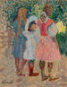 Three Little Girls in the Garden on a Summer Morning - Henri Martin — artwork view