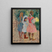 Three Little Girls in the Garden on a Summer Morning - Henri Martin — framed artwork on a wall