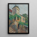 View of a farm with a dovecote - Henri Martin — framed artwork on a wall