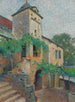 View of a farm with a dovecote - Henri Martin — artwork view
