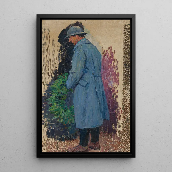 Study for the war memorial L'homme avec une couronne mortuaire de laurier - Henri Martin — framed artwork on a wall