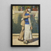 a couple walking along the Luxembourg Basin - Henri Martin — framed artwork on a wall