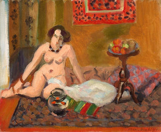 a Reclining nude near an aquarium, Nude with goldfish - Henri Matisse — artwork view