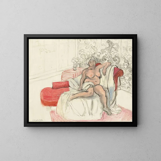Nude on the chaise longue - Henri Matisse — framed artwork on a wall