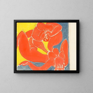 Nymphe et faune rouge - Henri Matisse — framed artwork on a wall